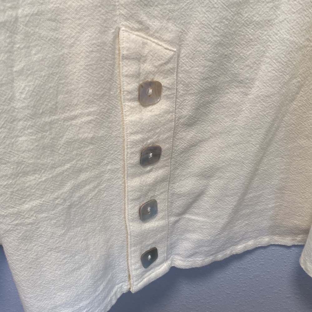 Soft Surroundings Cream Button Down Blouse - image 5